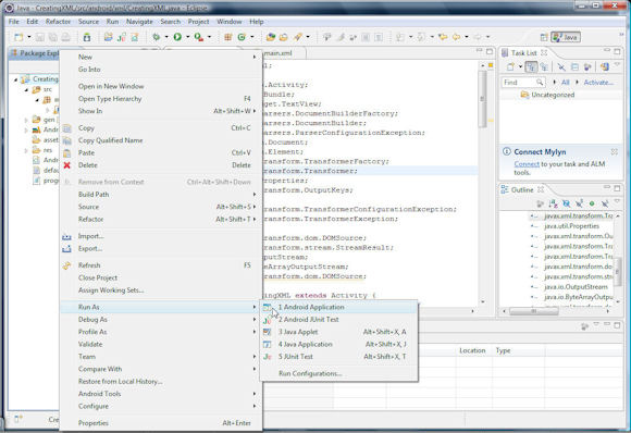 如何运行 Android 应用程序的屏幕截图